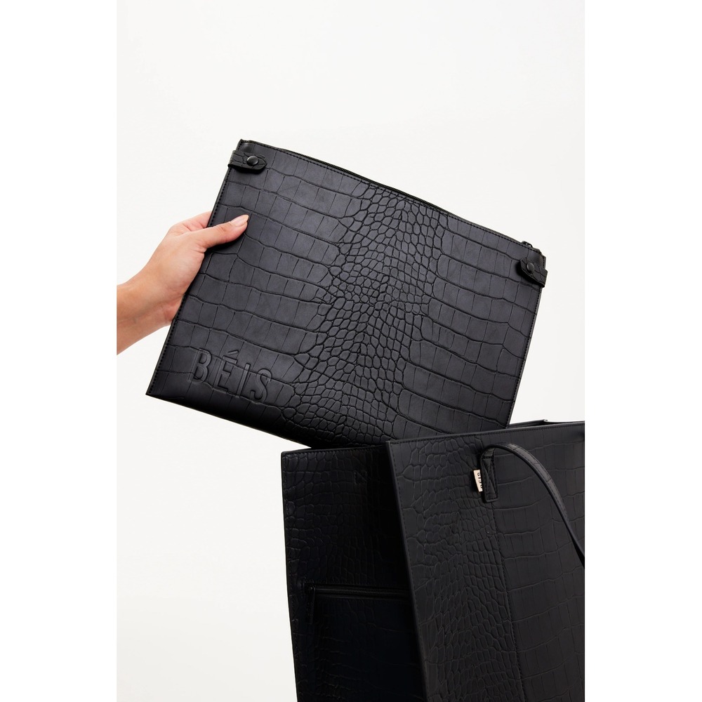 BEIS Large Work Tote in Black Croc NEW with tags - Picture 2 of 15